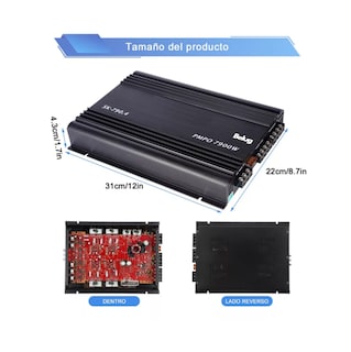 Foto 3 | Amplificador De Audio Para Auto 4 Canales Belug 7900w Negro