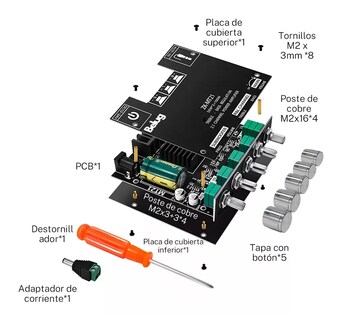 Foto 5 | Placa Amplificadora De Potencia Digital 50wx2+100w Zk-mt21, Belug Negra