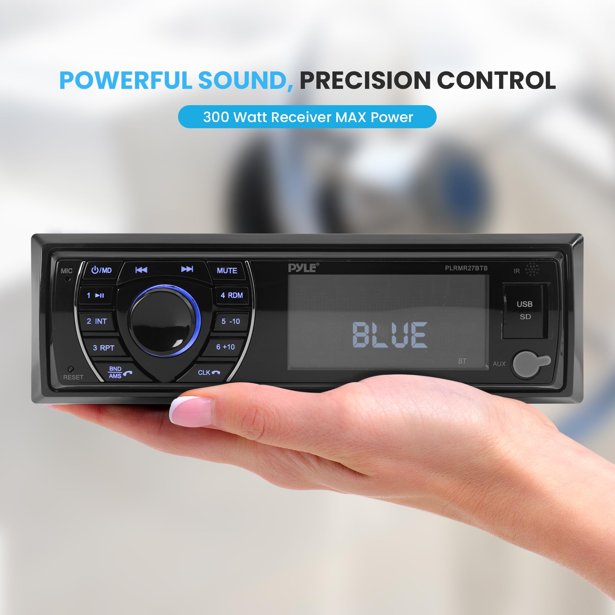 Foto 4 | Receptor Estéreo Bluetooth Marine Pyle Plrmr27btb 300w - Venta Internacional