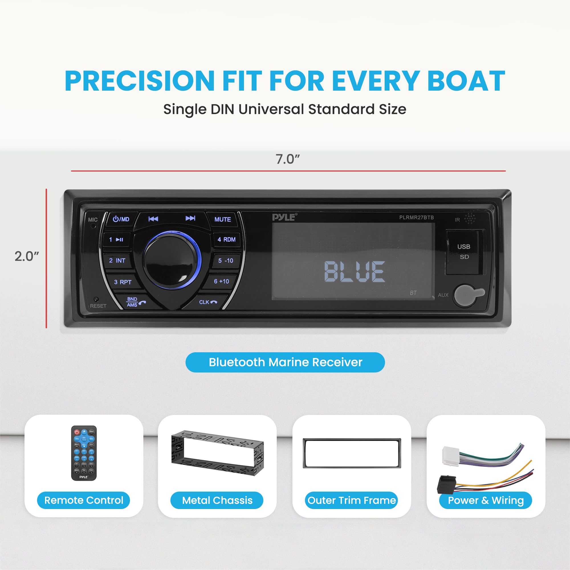 Foto 6 pulgar | Receptor Estéreo Bluetooth Marine Pyle Plrmr27btb 300w - Venta Internacional