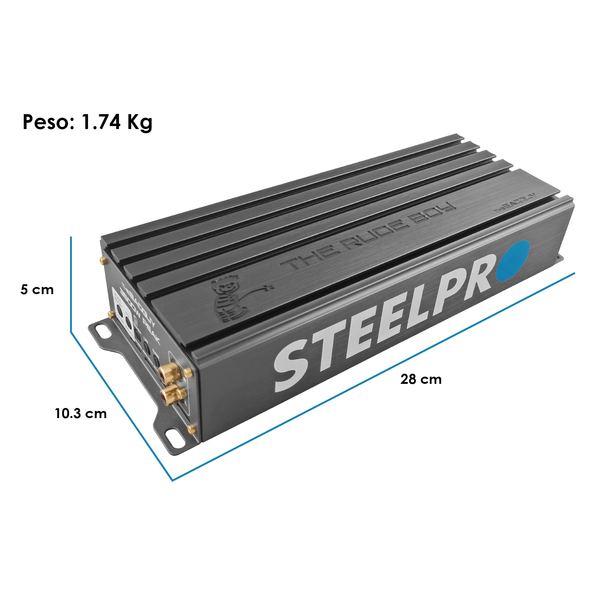 Foto 3 pulgar | Amplificador The Badguy 3500w Clase D 1ch By Steelpro