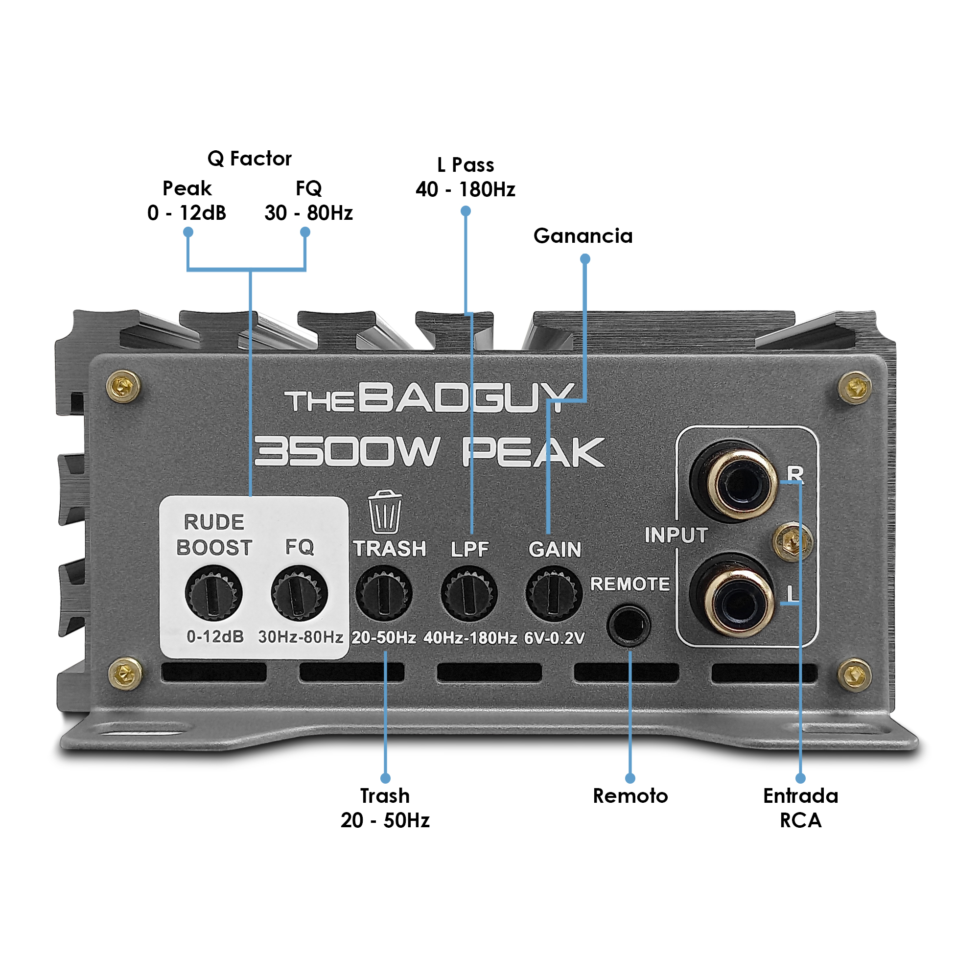 Foto 4 pulgar | Amplificador The Badguy 3500w Clase D 1ch By Steelpro
