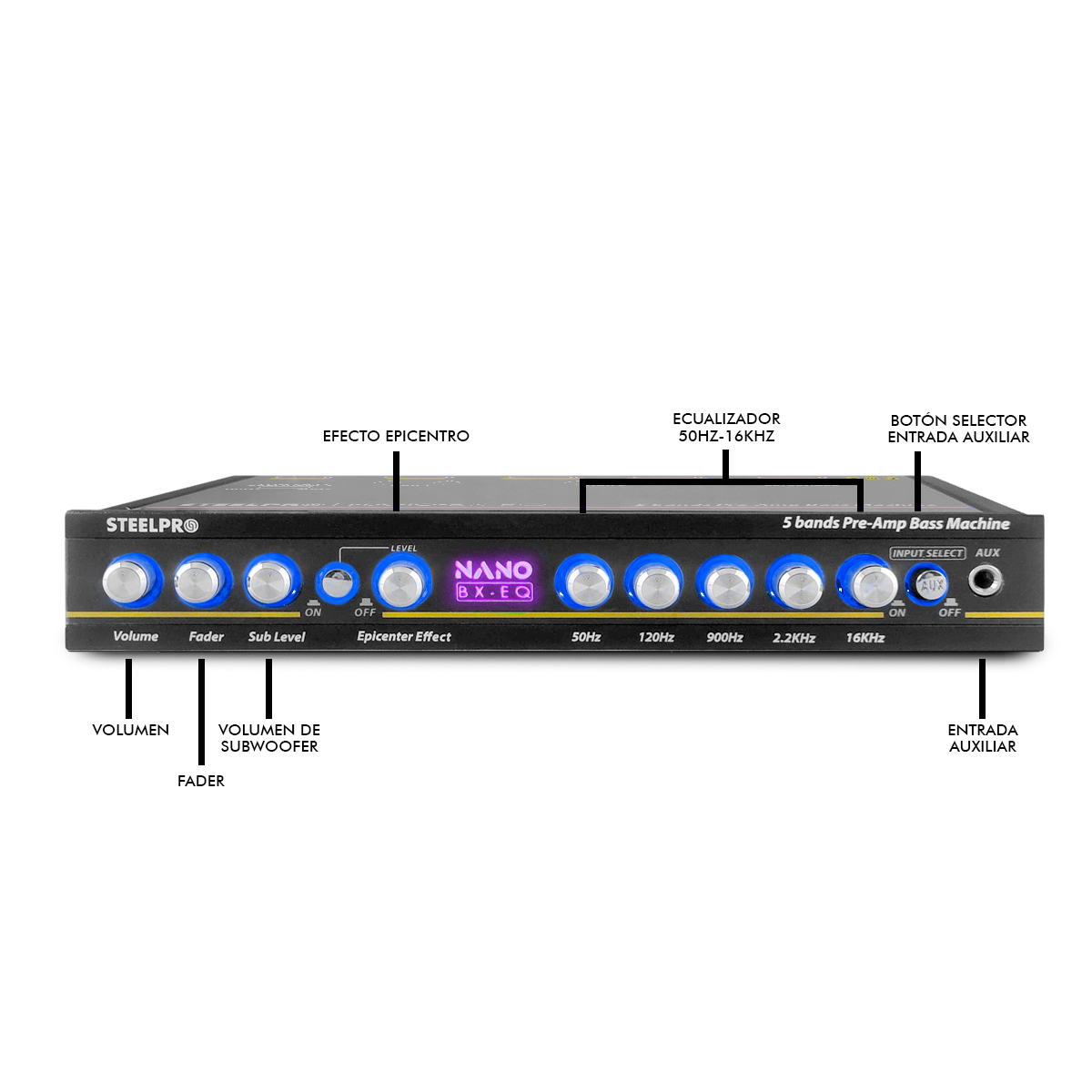 Foto 3 | Pre Amplificador 5 Bandas Efecto Epicentro Nano By Steelpro