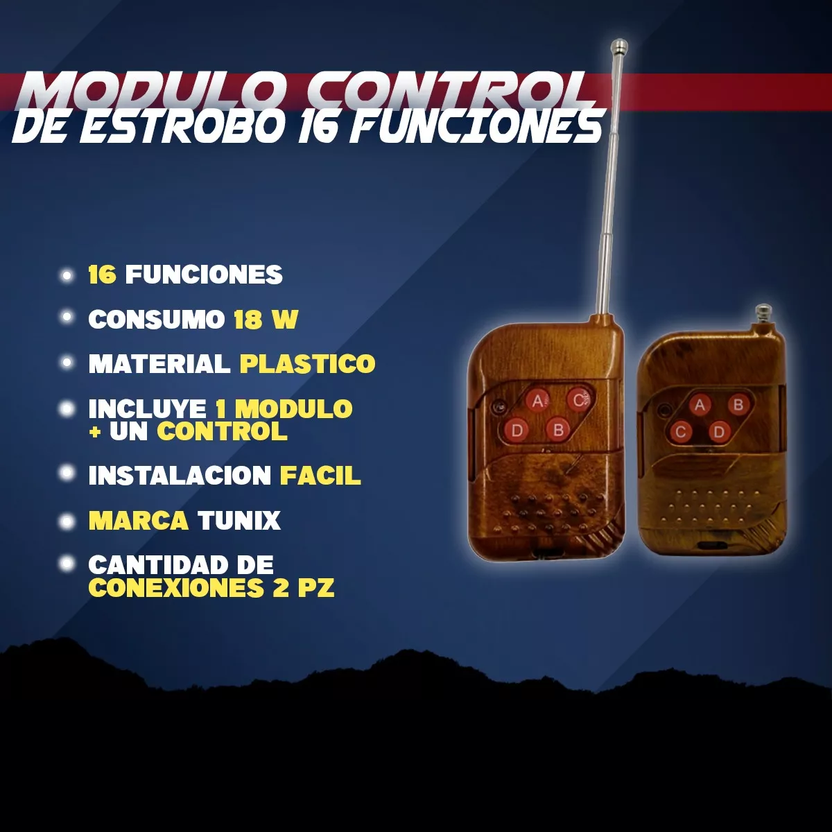 Foto 3 pulgar | Control de Estrobo Led 16 Funciones  Eo Safe Imports