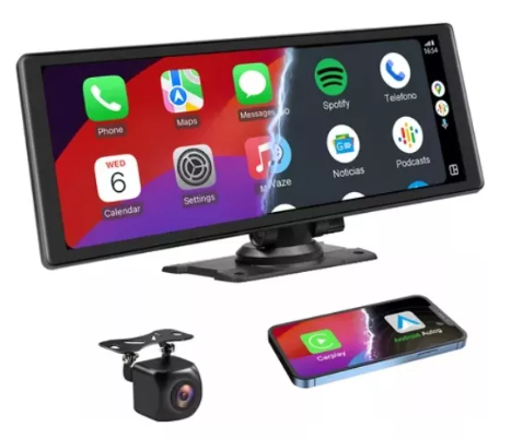 Estéreo Negro De Coche Wünd Inalámbrico 10.26 Pulg Para Apple Carplay