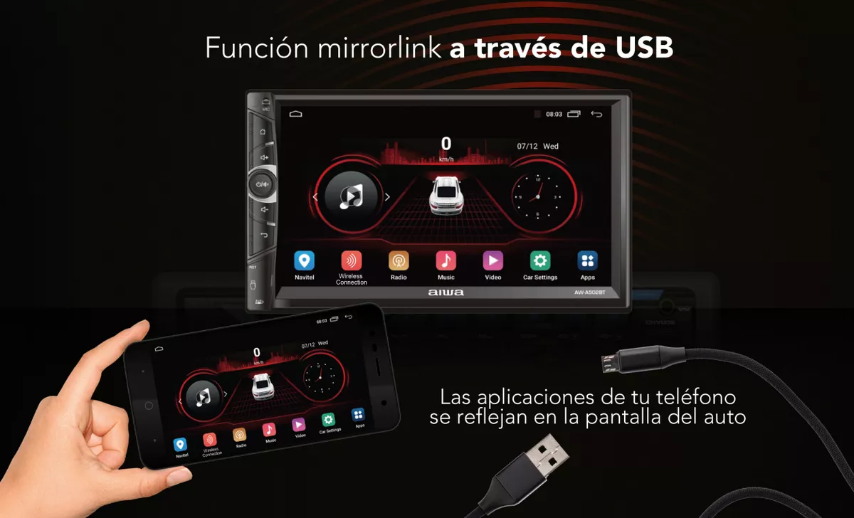 Foto 6 pulgar | Autoestéro Aiwa 2din