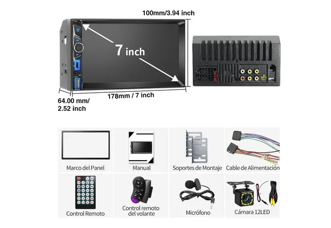 Foto 4 pulgar | Autoestéreo Estéreo 7'' Pantalla Mp5 Carplay Android Auto