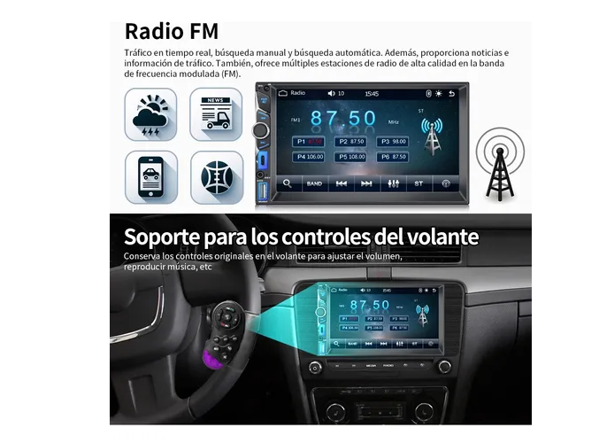 Foto 4 | Autoestéreo Estéreo 7'' Pantalla Mp5 Carplay Android Auto