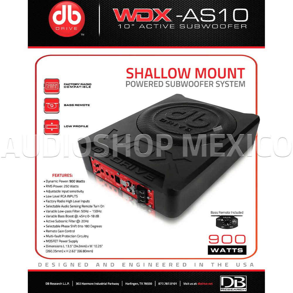 Foto 6 pulgar | Subwoofer Amplificado DB Drive WDX-AS10 color Negro 900w 10'' 4 Ohms