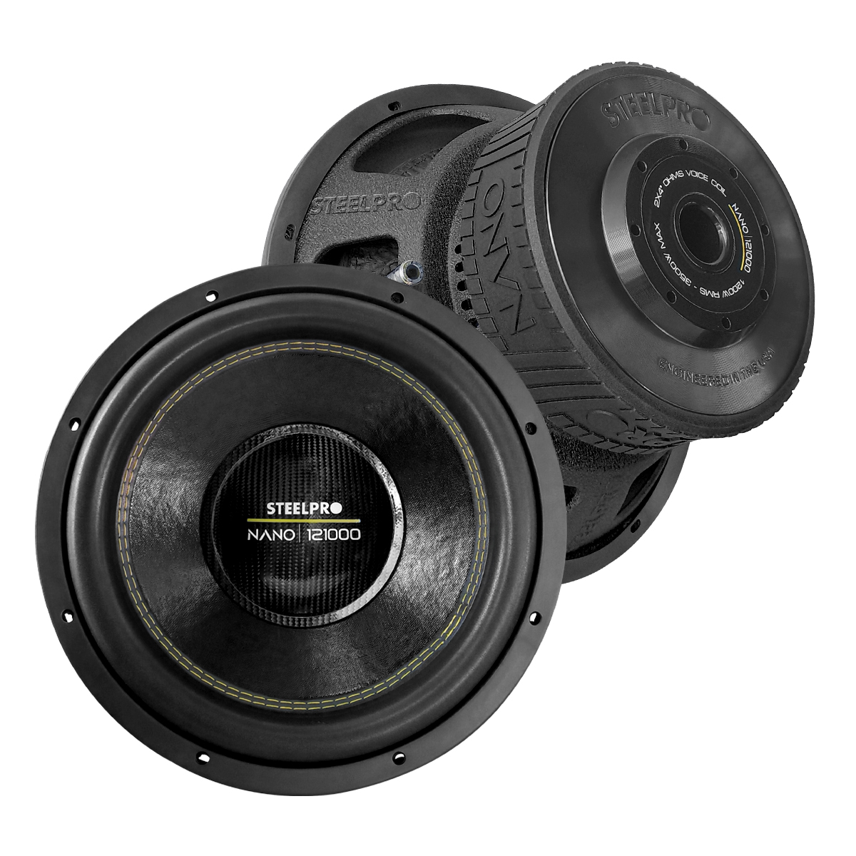 Subwoofer Steelpro  12 Pulgadas Openshow 3500w Fibra Carbono Negro