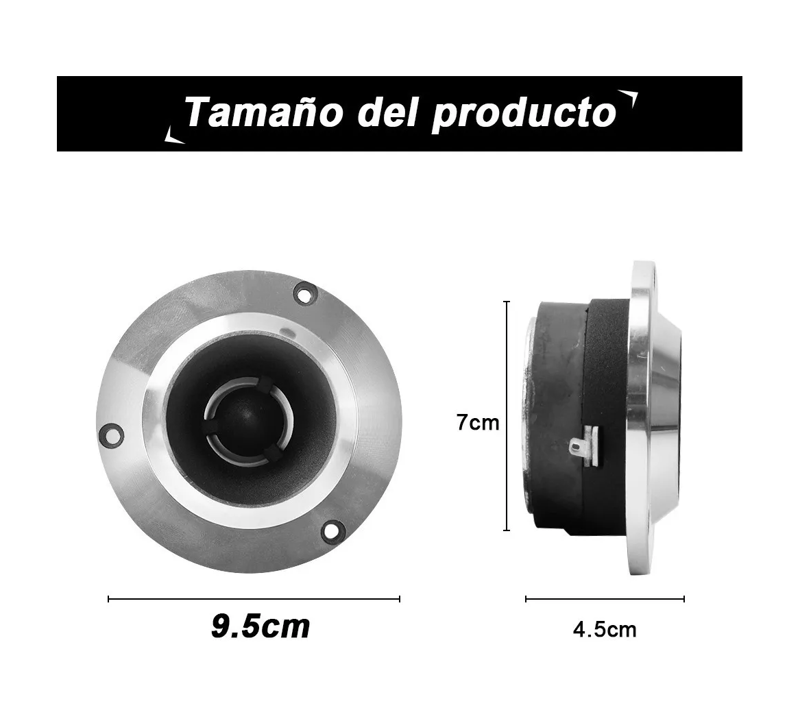 Foto 4 pulgar | Par de Bocinas para Carro Bala Tweeters Plateada