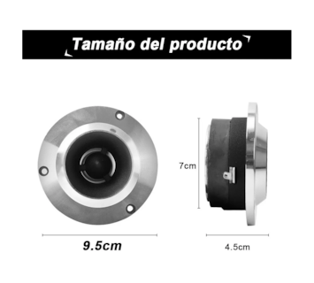 Foto 3 | Par de Bocinas para Carro Bala Tweeters Plateada