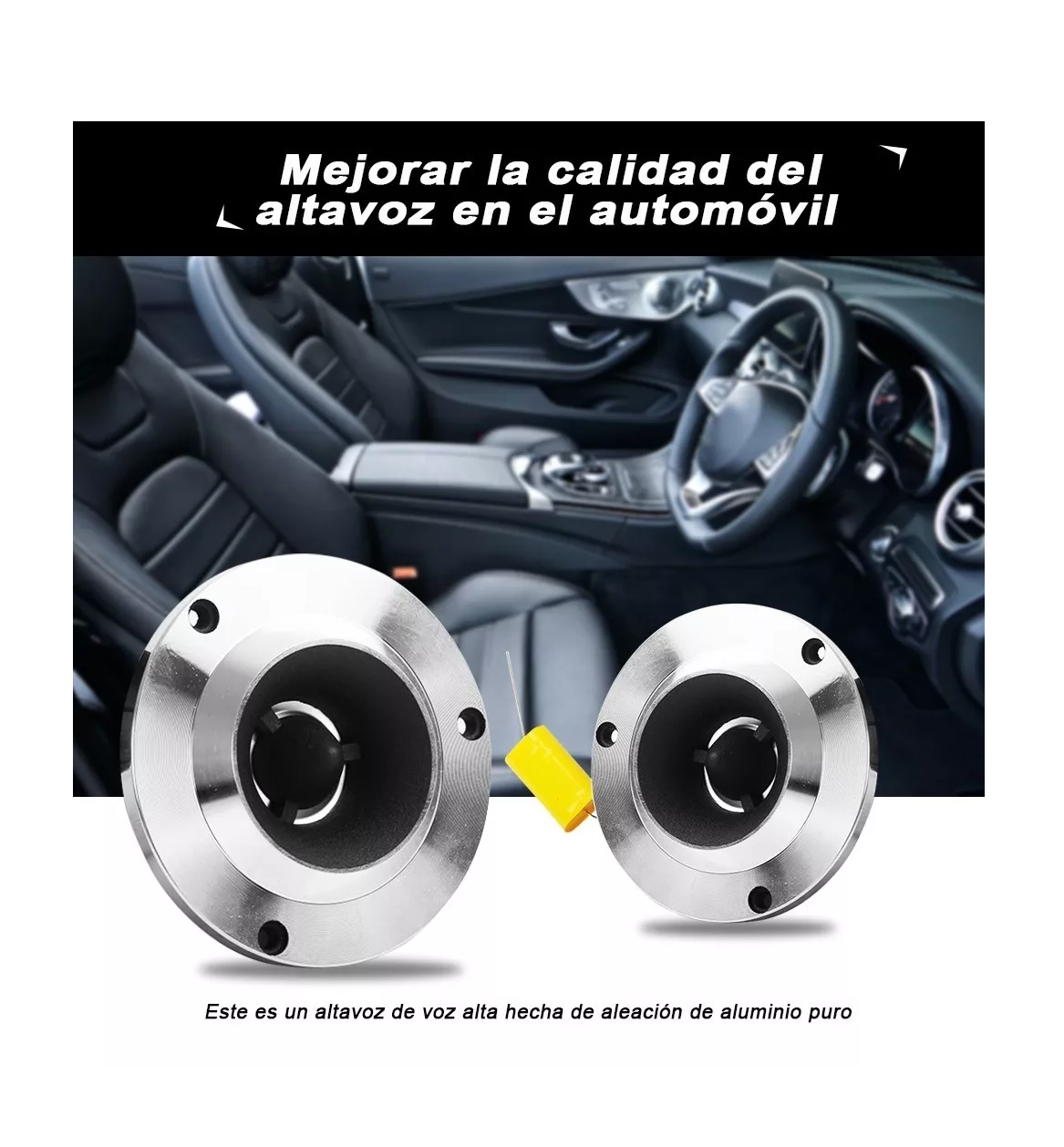 Foto 5 | Par de Bocinas para Carro Bala Tweeters Plateada