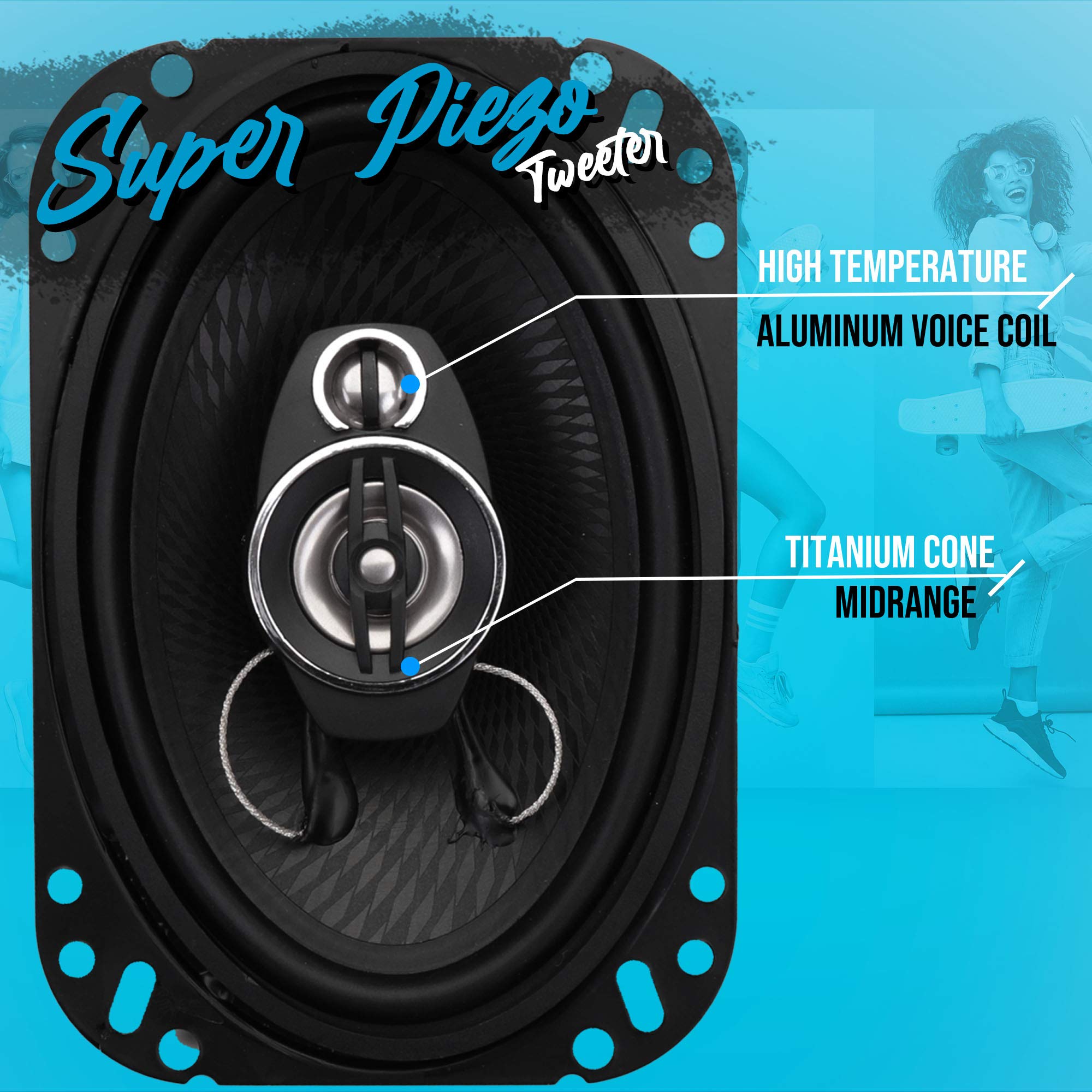 Foto 5 pulgar | Altavoces Estéreo Para Coche Pyle Pl6183bk, 400 W, 6 X 8, 3 Vías, Triaxiales - Venta Internacional.
