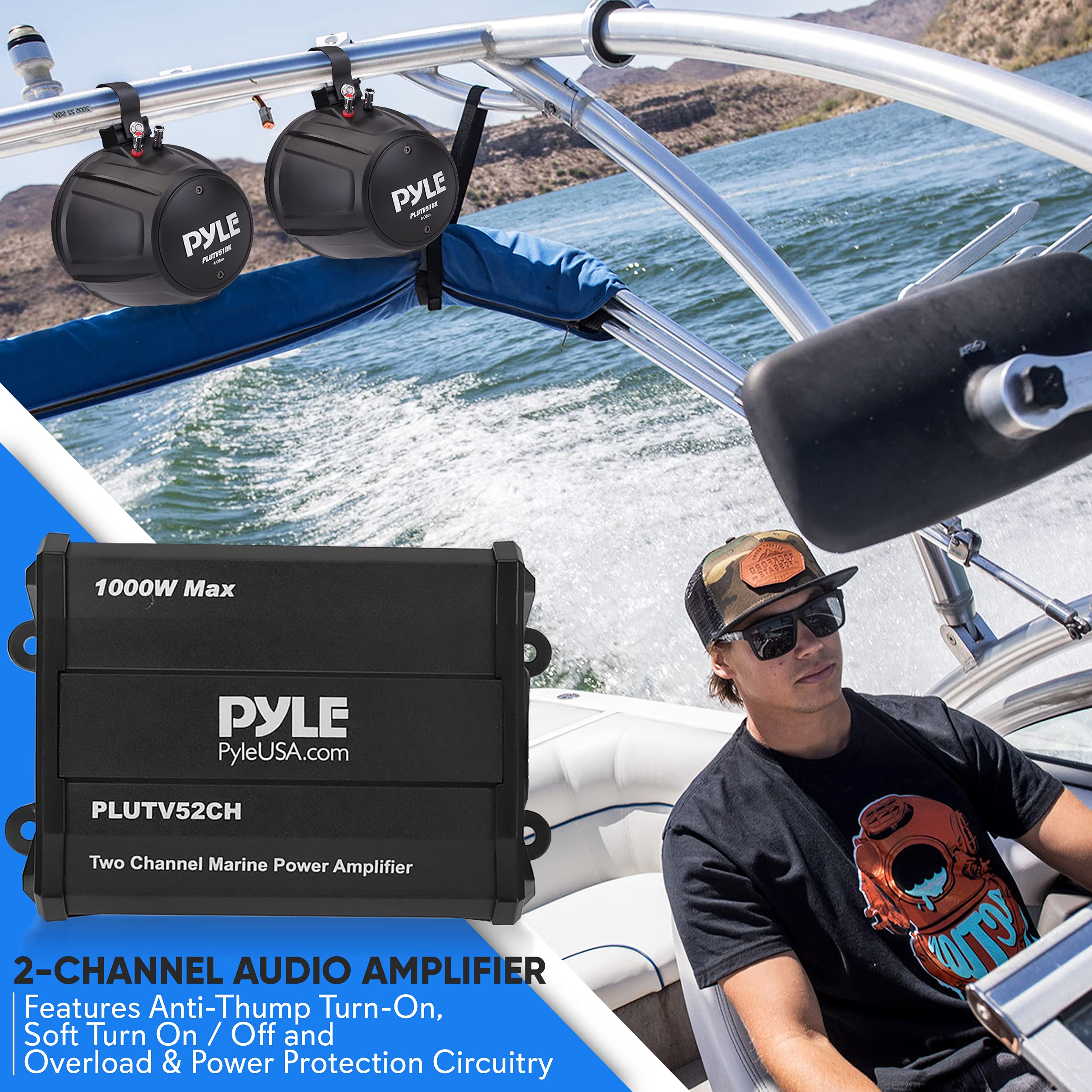 Foto 5 pulgar | Altavoces Marinos Pyle Plutv52ch 1000 W 13,3 Cm A Prueba De Agua Ip-x45 - Venta Internacional.