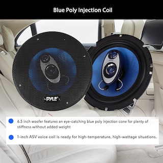 Foto 3 | Altavoz Pyle PL63BL de 6.5 Pulgadas 180 W Rms 360 W de Potencia 4 Ohmios Azul - Venta Internacional
