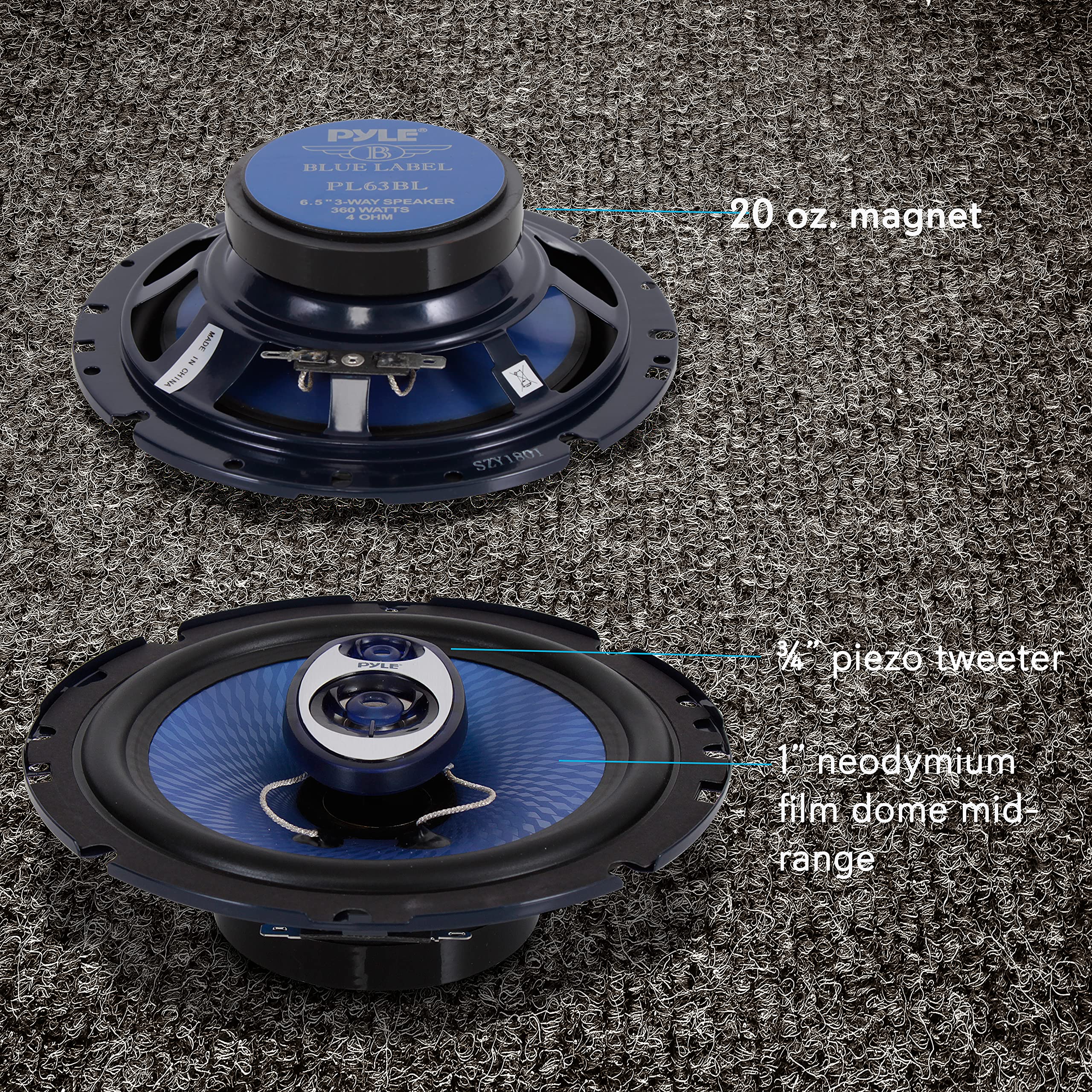 Foto 7 pulgar | Altavoz Pyle PL63BL de 6.5 Pulgadas 180 W Rms 360 W de Potencia 4 Ohmios Azul - Venta Internacional