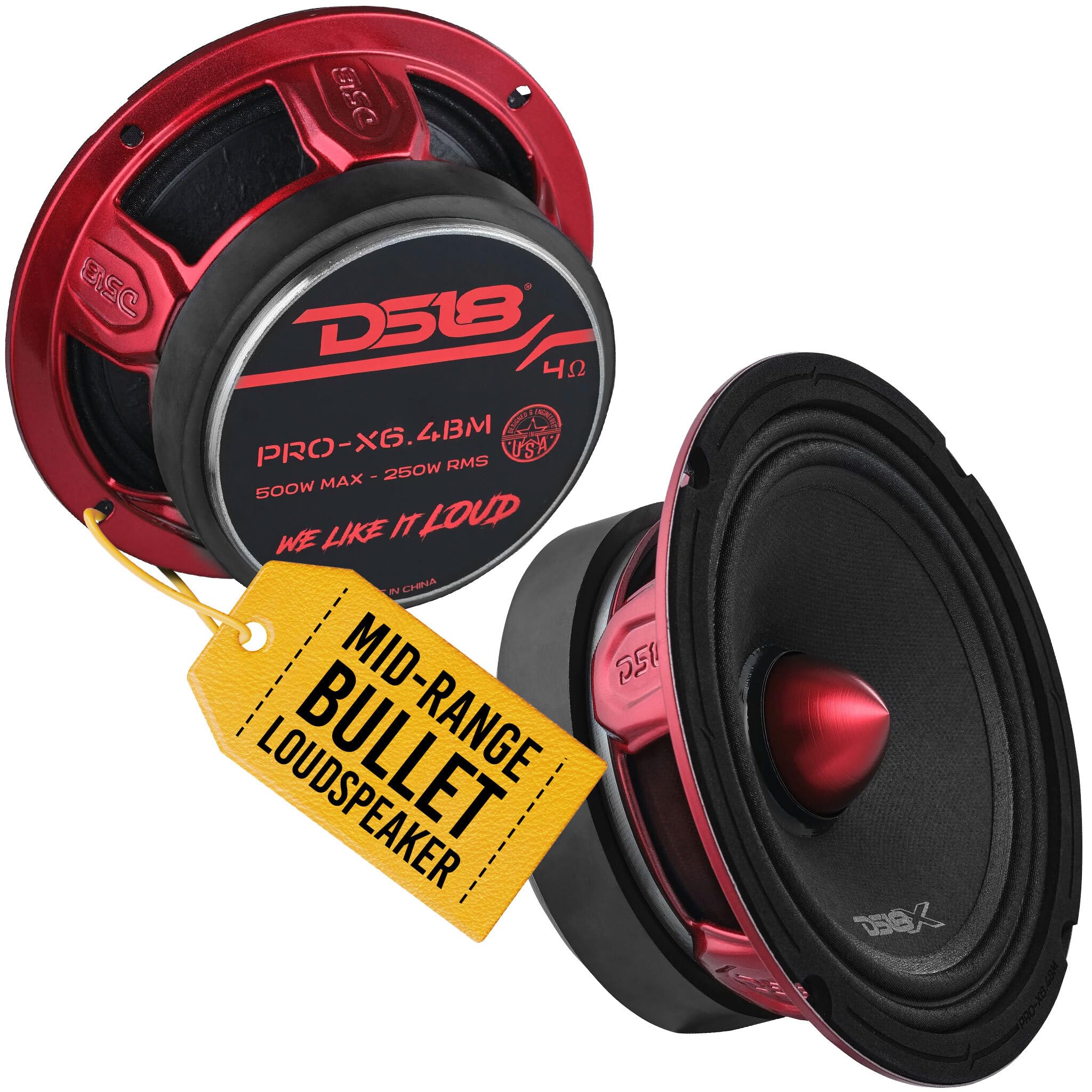 Altavoz Ds18 Pro-x6.4bm 6.5 Pulgadas De Rango Medio 250 W Rms - Rojo - Venta Internacional.