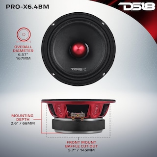 Foto 5 | Altavoz Ds18 Pro-x6.4bm 6.5 Pulgadas De Rango Medio 250 W Rms - Rojo - Venta Internacional.