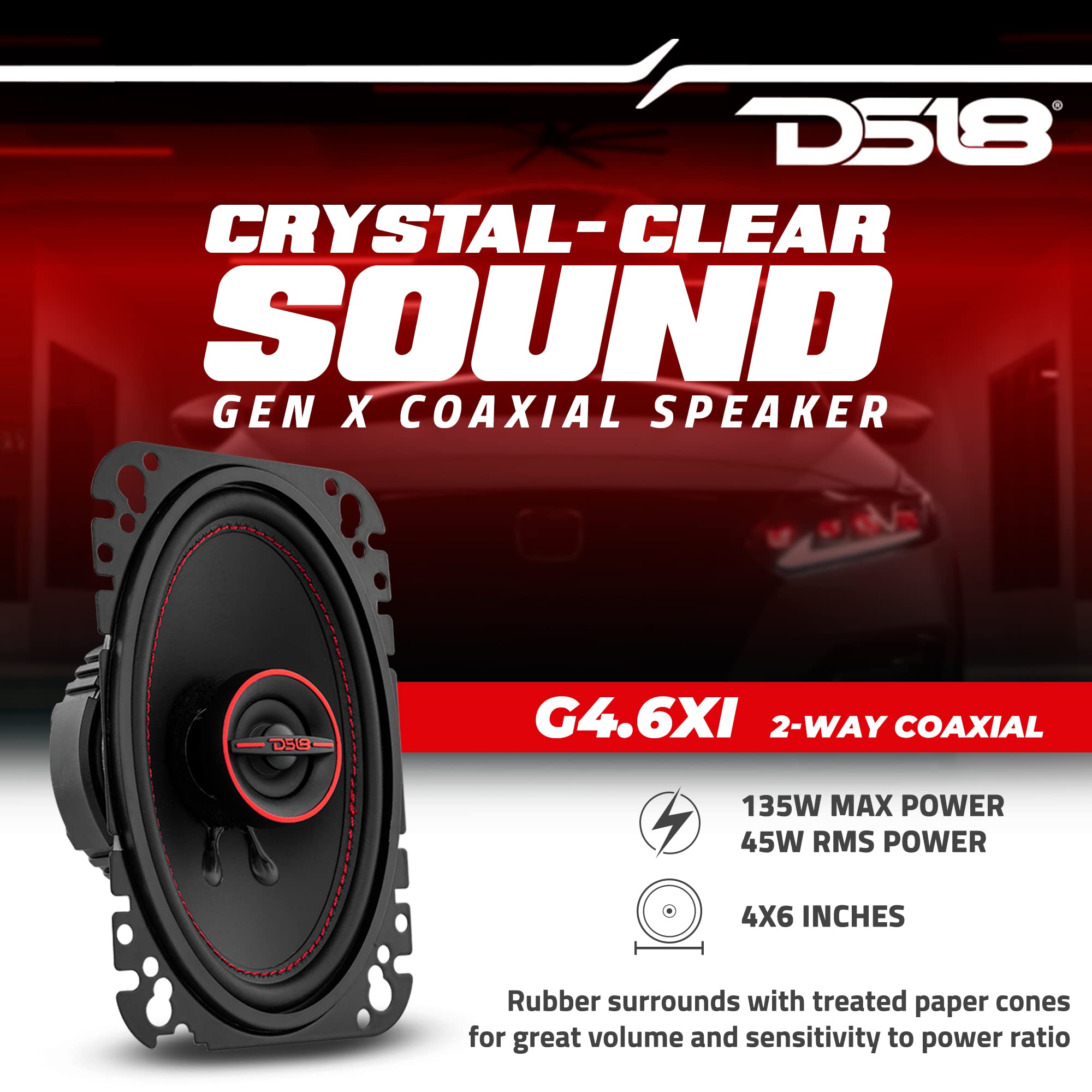Foto 3 pulgar | Altavoces Coaxiales Ds18 G4.6xi Gen-x 4x6 135 W 45 W Rms 4 Ohmios - Venta Internacional.