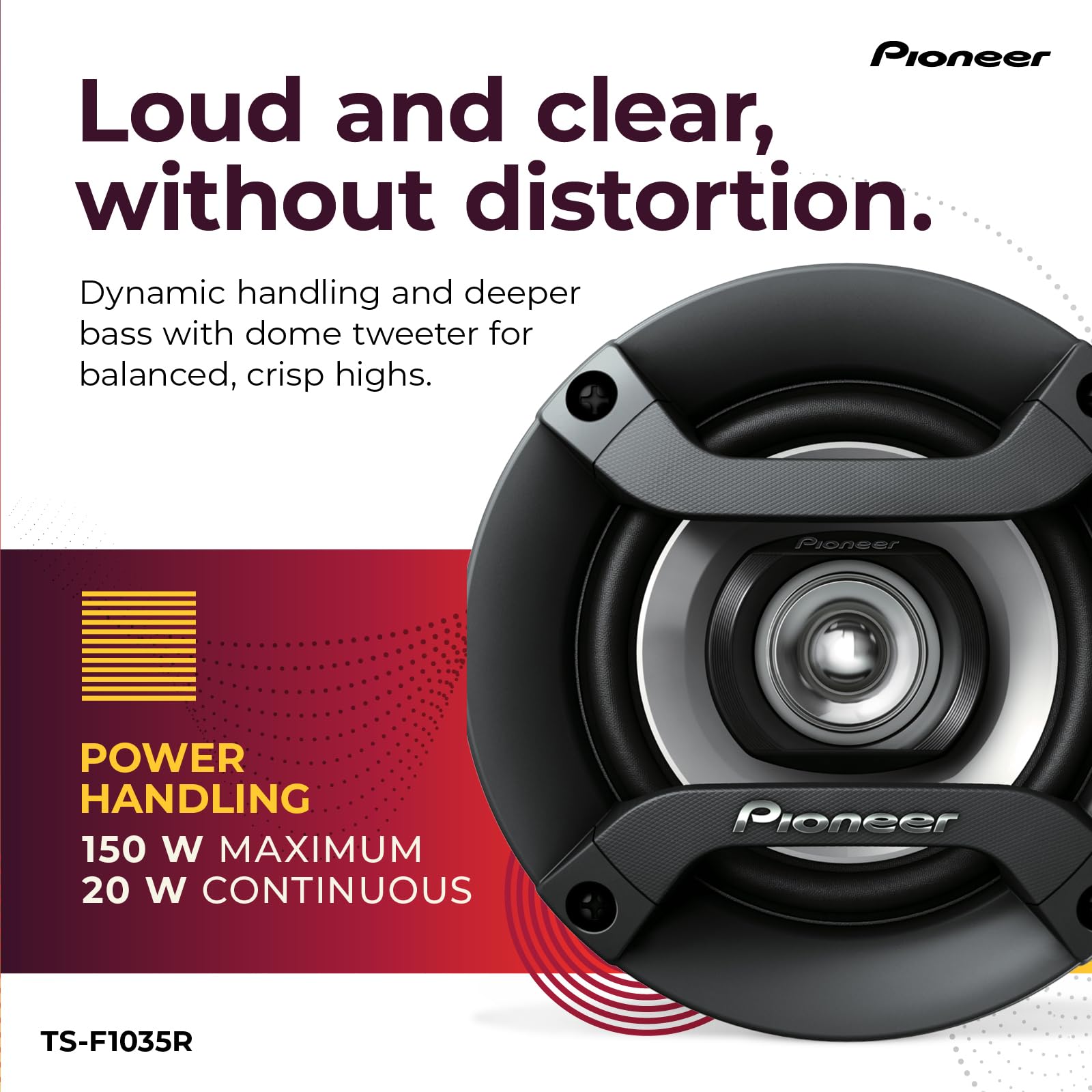 Foto 5 pulgar | Altavoces Para Coche Pioneer Ts-f1035r De 2 Vías Coaxiales De 4 Pulgadas - Venta Internacional.