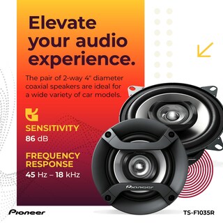 Foto 5 | Altavoces Para Coche Pioneer Ts-f1035r De 2 Vías Coaxiales De 4 Pulgadas - Venta Internacional.