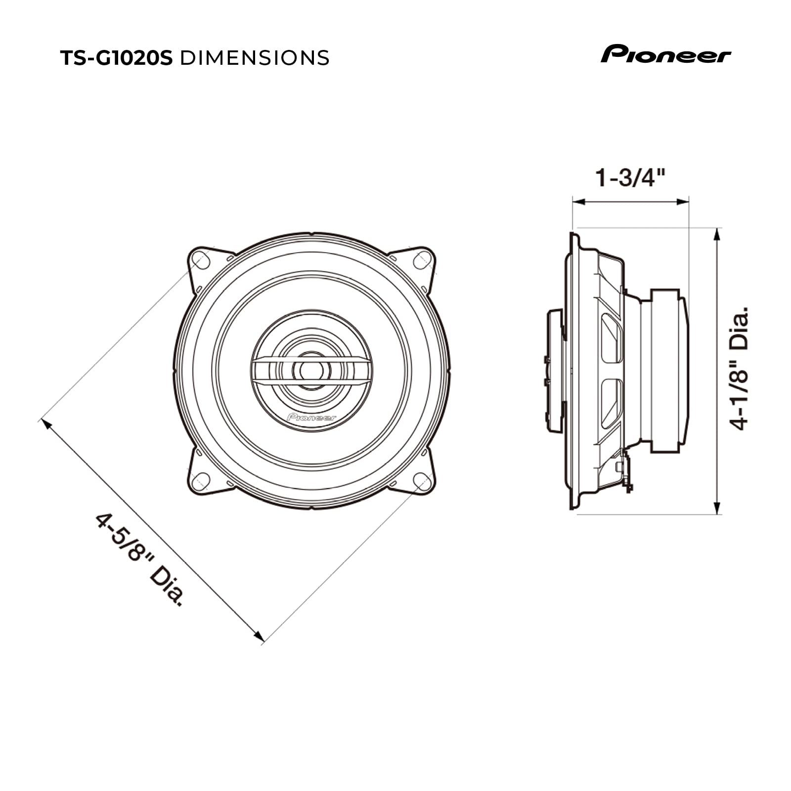 Foto 7 pulgar | Altavoces Para Coche Pioneer Ts-g1020s 4, 2 Vías, 210 W De Potencia Máxima - Venta Internacional.