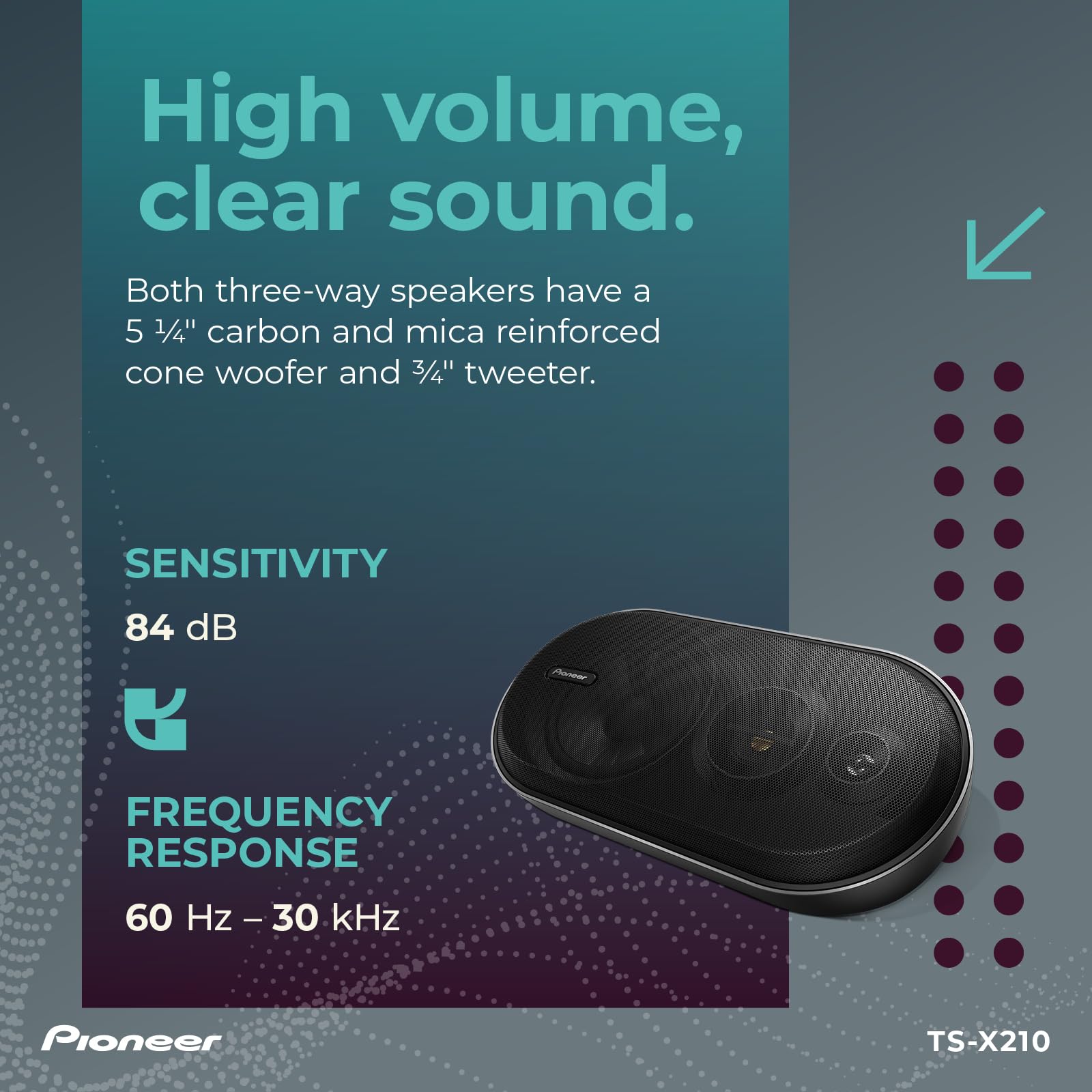 Foto 6 pulgar | Altavoces para Coche Pioneer Ts-x210 Montaje en Superficie de 3 Vías 100 W  Par - Venta Internacional