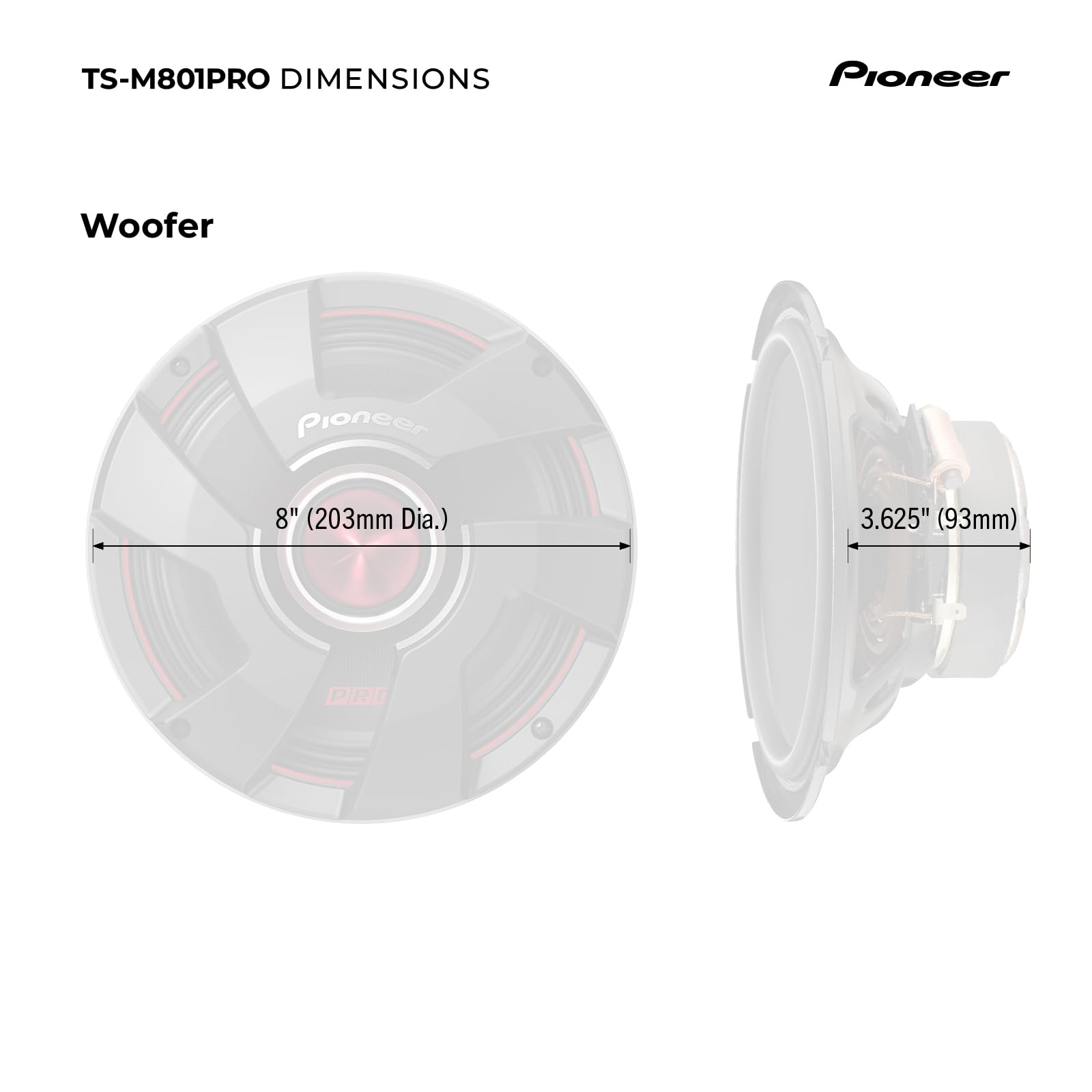 Foto 7 | Altavoces para Coche Pioneer Ts-m801pro 8 Pulgadas - Venta Internacional