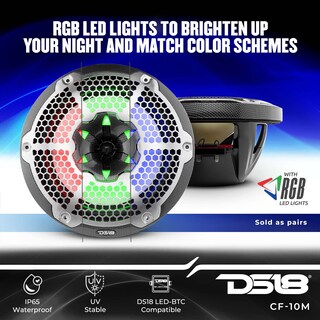 Foto 3 | Altavoz Coaxial Ds18 Hydro Cf-10m De 600 W Y 10 Pulgadas Con Luces Rgb - Venta Internacional.