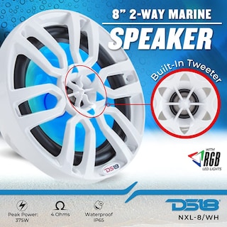 Foto 2 | Altavoz Marino Ds18 Nxl8 Blanco De 8 Cm, 2 Vías Y 375 W Con Led Rgb - Venta Internacional.