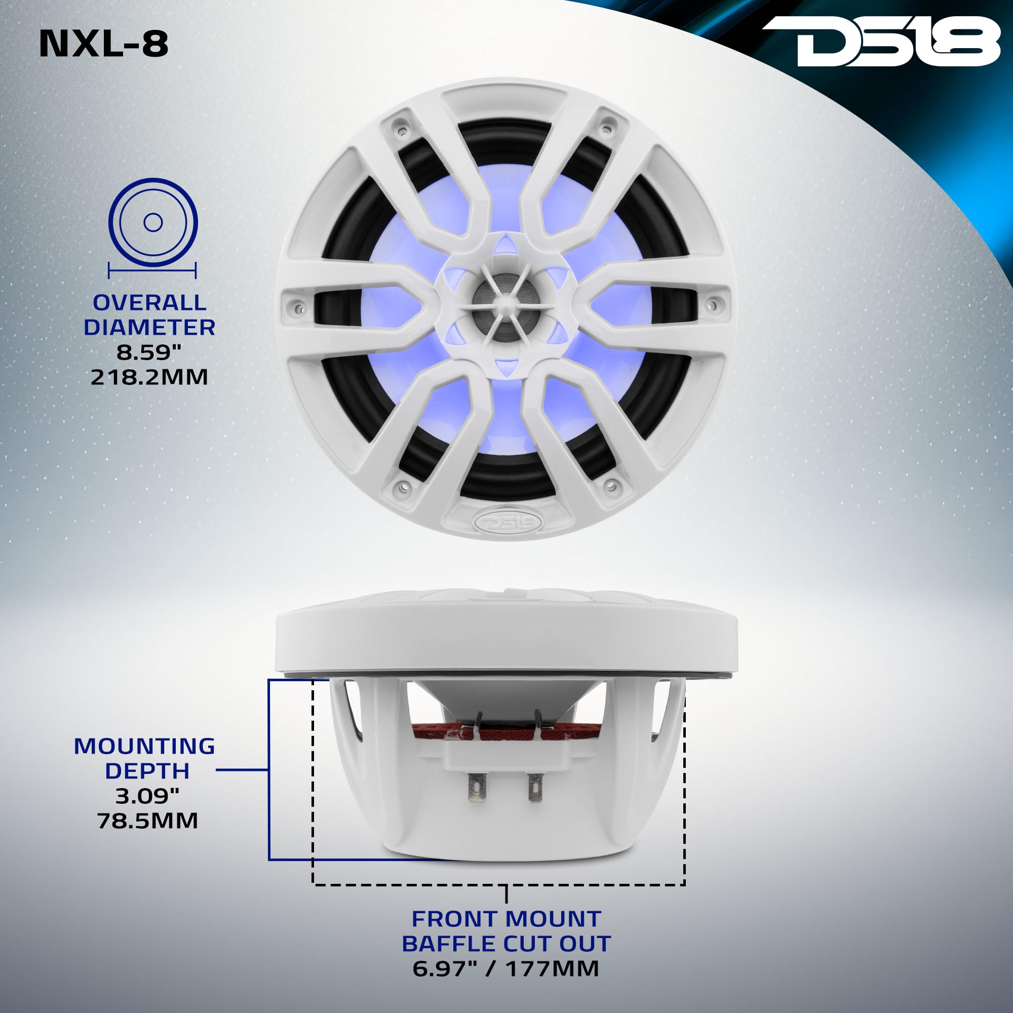 Foto 6 pulgar | Altavoz Marino Ds18 Nxl8 Blanco De 8 Cm, 2 Vías Y 375 W Con Led Rgb - Venta Internacional.