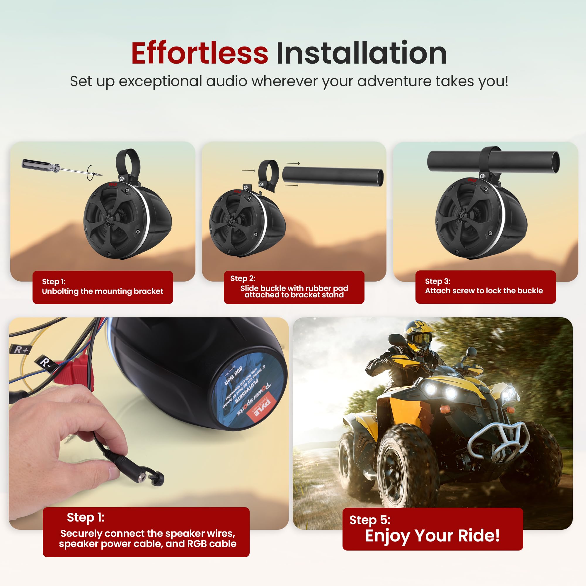 Foto 5 pulgar | Altavoz Pyle, Impermeable, Todoterreno, 2 Vías, 800 W, 10 Cm, Grado Marino - Venta Internacional.