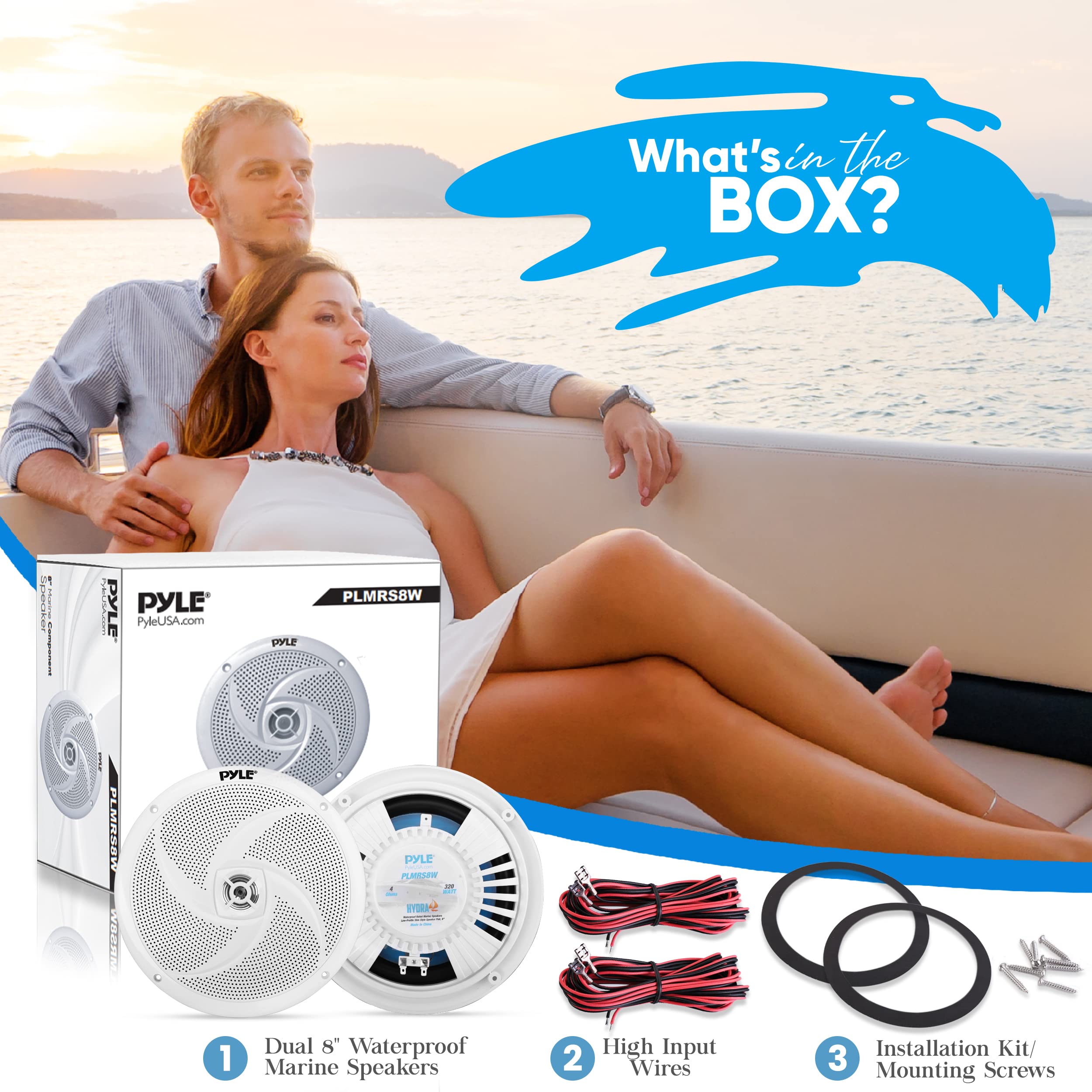 Foto 3 pulgar | Altavoces Pyleusa Para Vehículos Marinos, 8 Pulgadas, 320 W, 4 Ohmios, Impermeables - Venta Internacional.