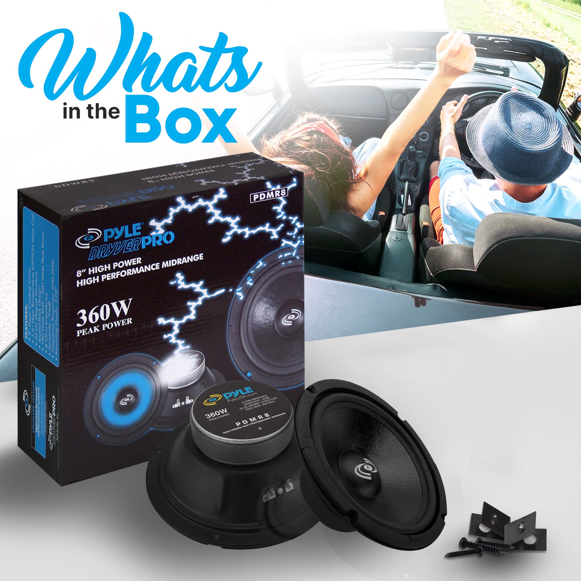 Foto 3 pulgar | Woofer De Graves Medios Para Coche Pyle Pdmr8 De 8 Pulgadas, 360 W Y 8 Ohmios - Venta Internacional.