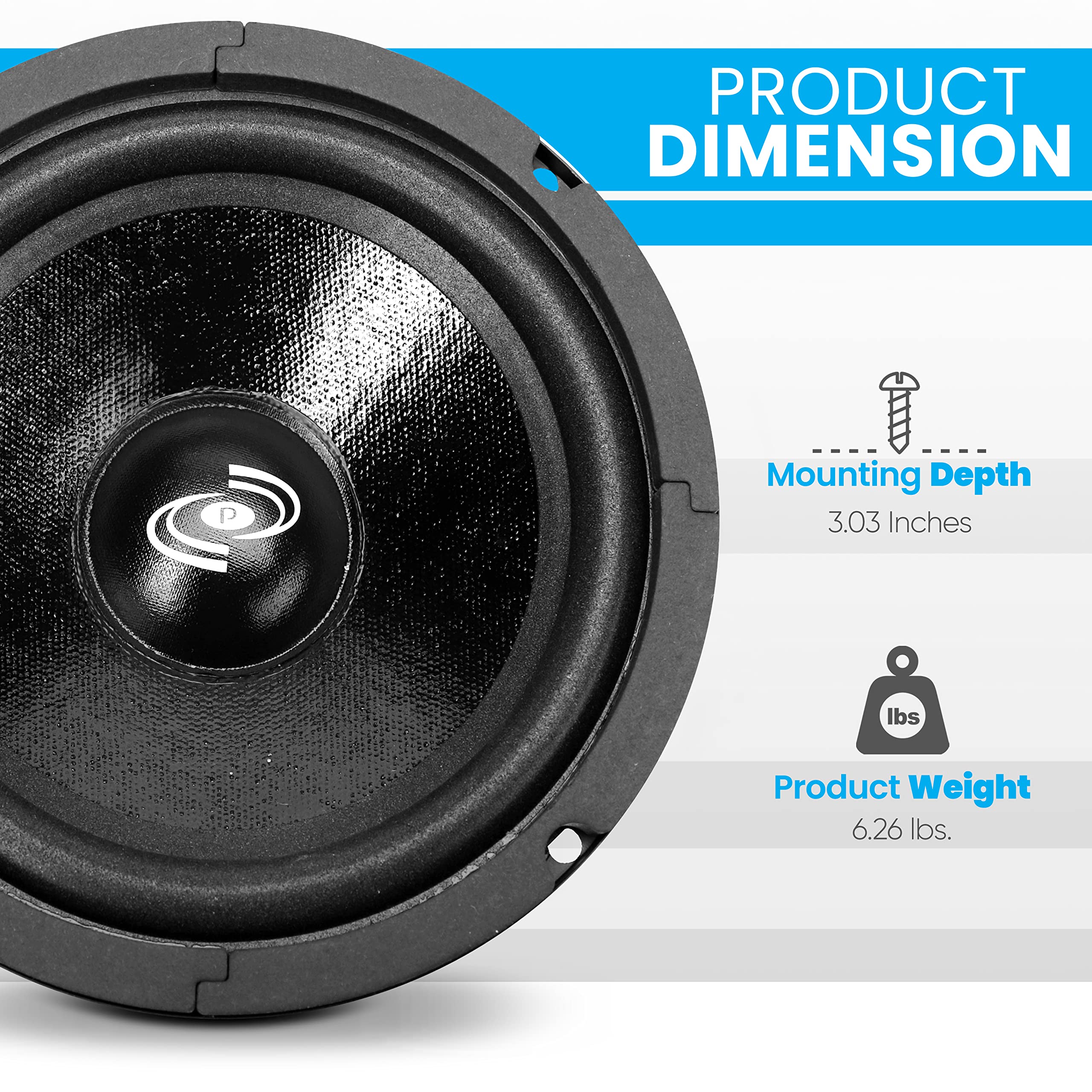 Foto 5 pulgar | Woofer De Graves Medios Para Coche Pyle Pdmr8 De 8 Pulgadas, 360 W Y 8 Ohmios - Venta Internacional.