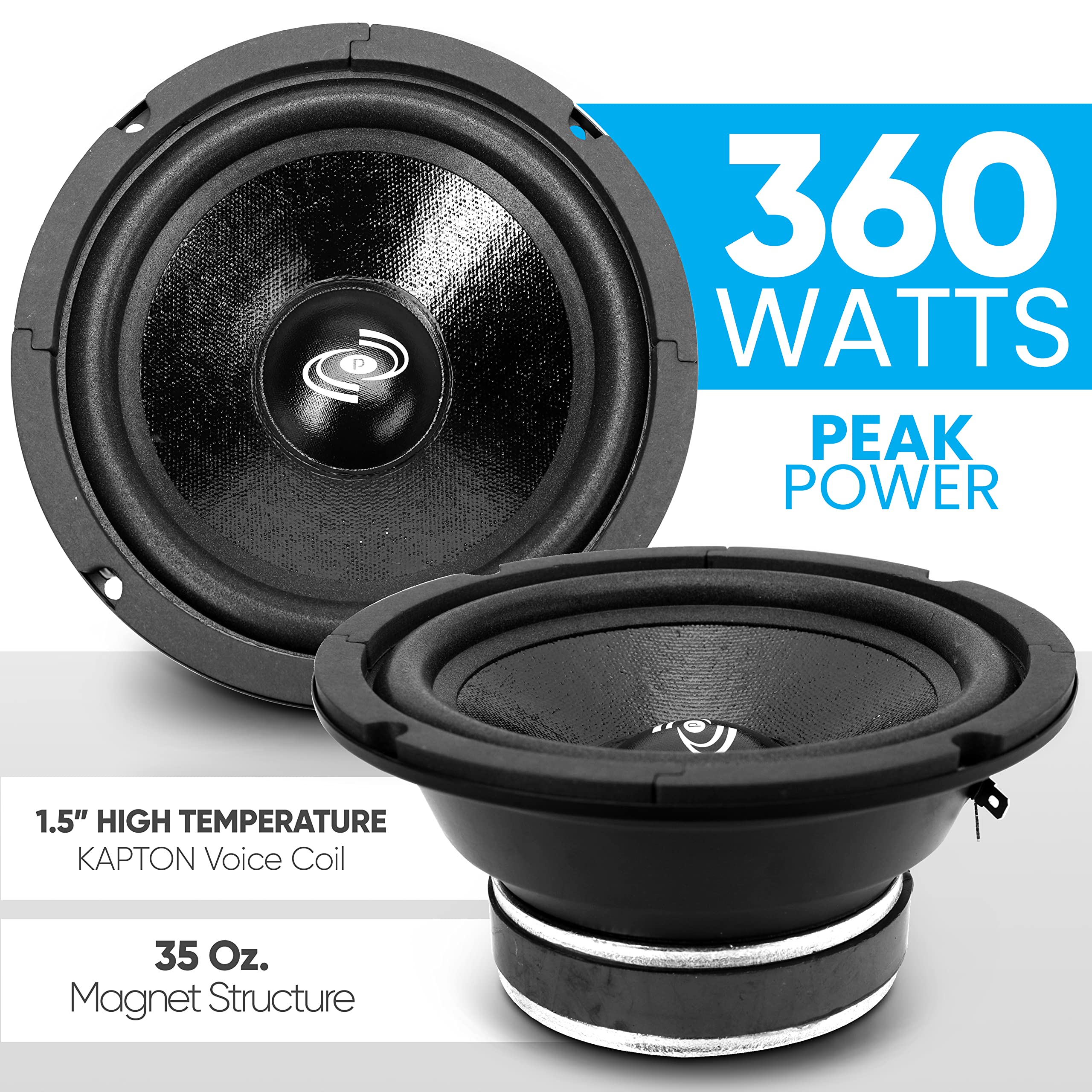 Foto 6 pulgar | Woofer De Graves Medios Para Coche Pyle Pdmr8 De 8 Pulgadas, 360 W Y 8 Ohmios - Venta Internacional.
