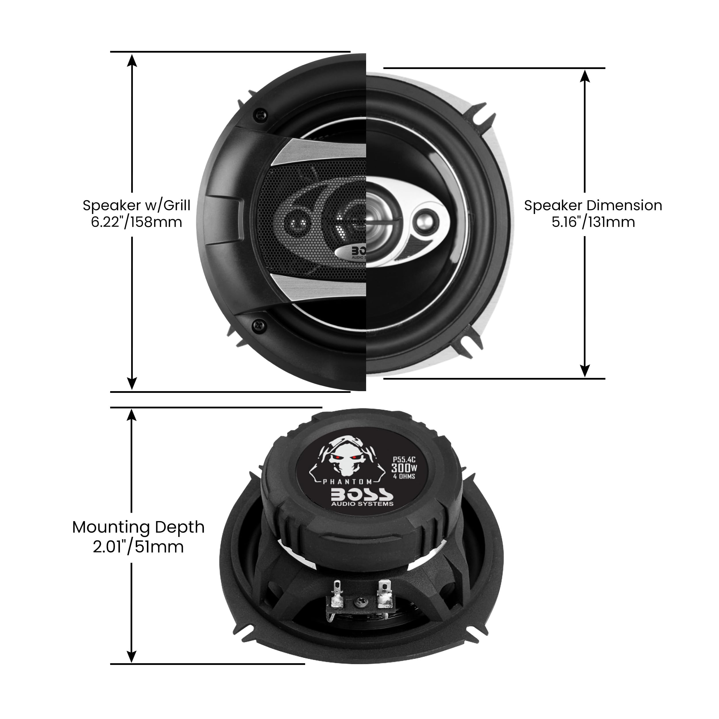 Foto 5 pulgar | Altavoces Estéreo Para Puerta Para Coche Boss Audio Systems P55.4c Phantom - Venta Internacional.