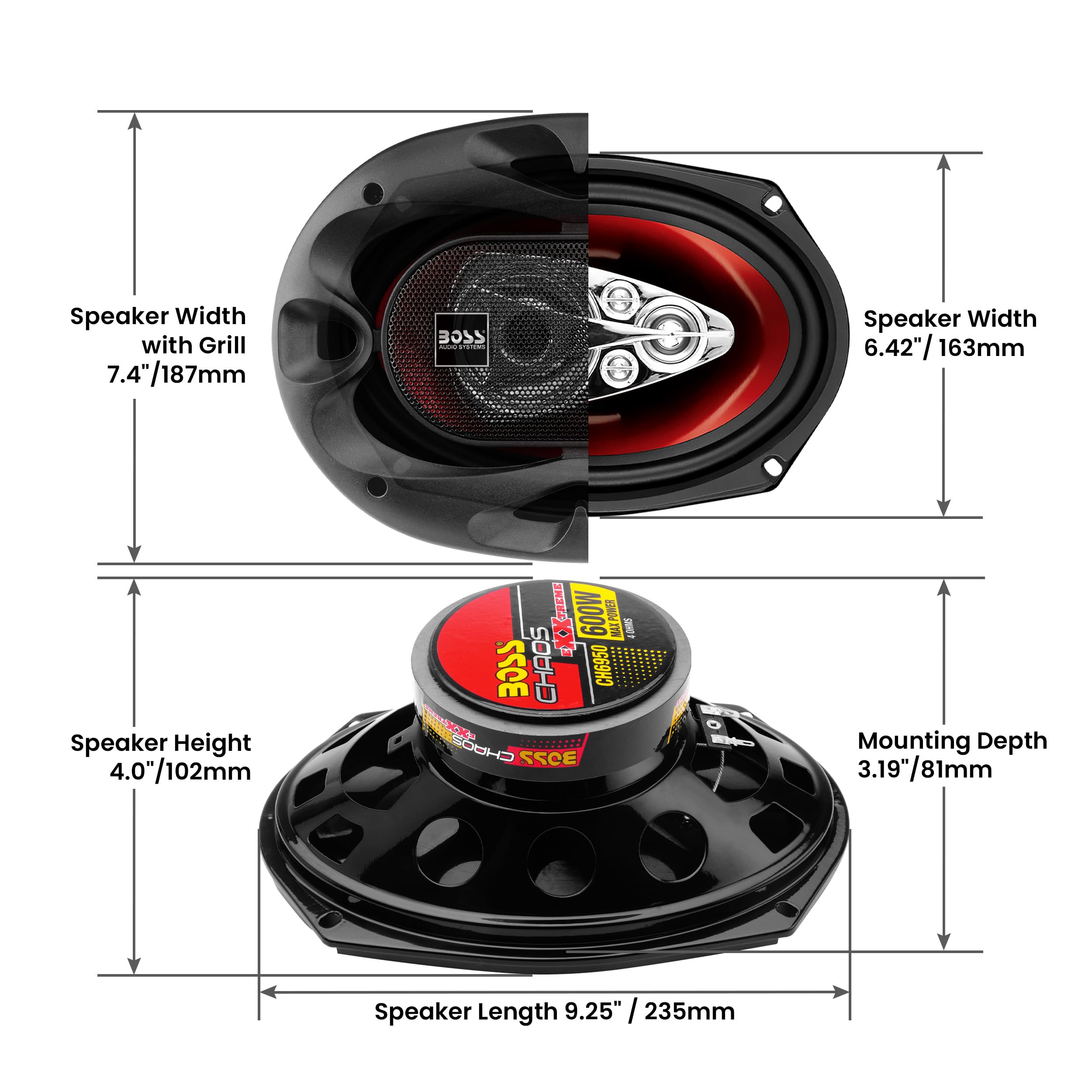 Foto 5 | Altavoces Para Puerta Con Audio Para Coche Boss Audio Systems Ch6950 6x9 - Venta Internacional.