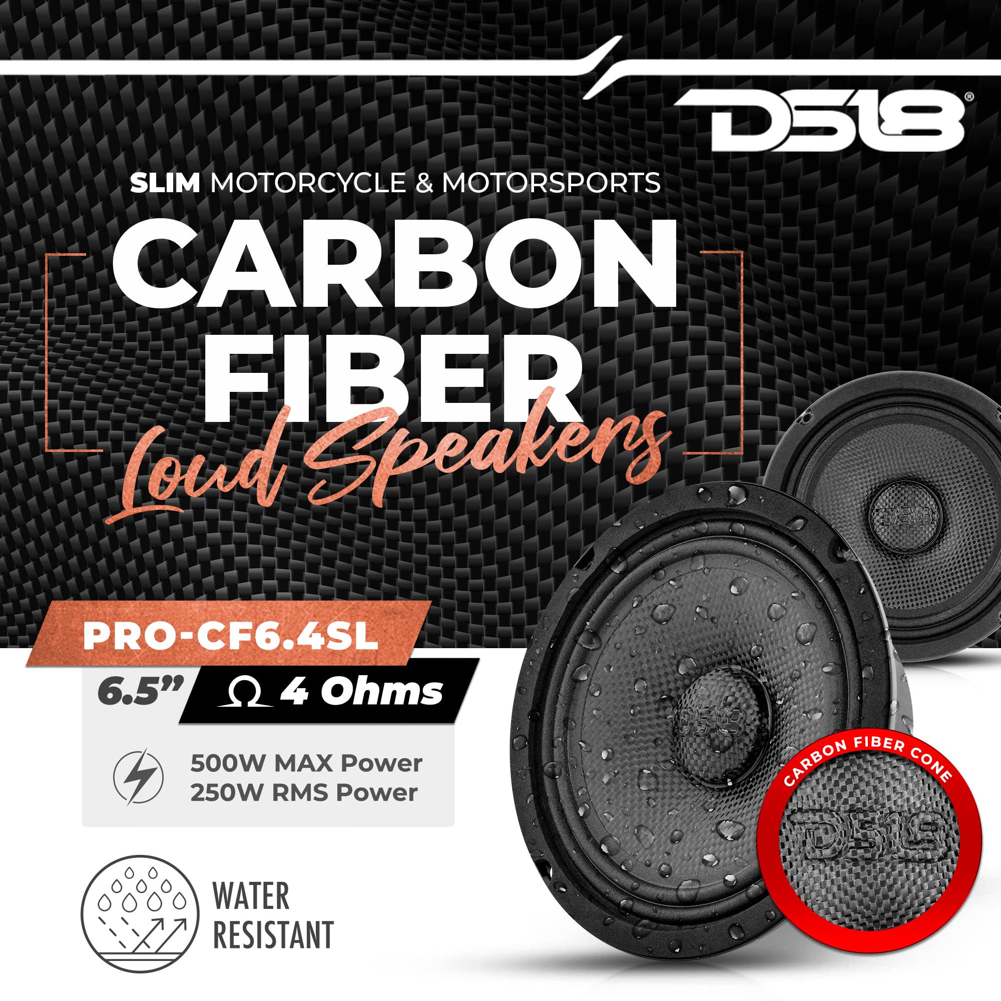Foto 3 pulgar | Altavoz Ds18 Pro-cf6.4sl 6 5 Pulgadas  500 W Rms  4 Ohmios  Fibra De Carbono - Venta Internacional.