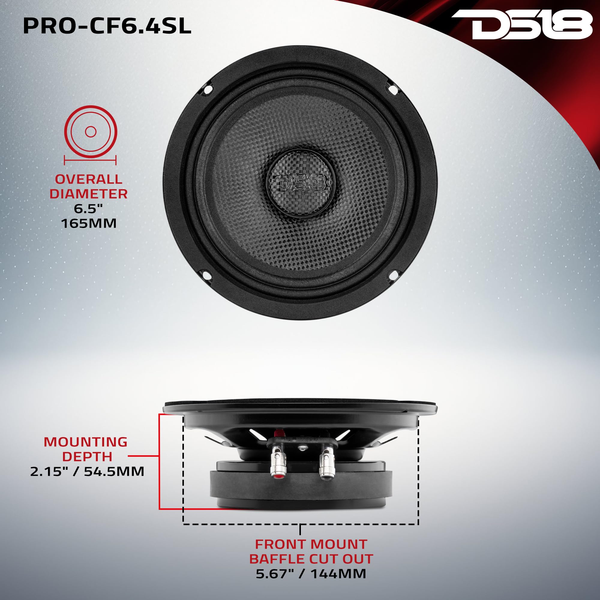 Foto 5 pulgar | Altavoz Ds18 Pro-cf6.4sl 6 5 Pulgadas  500 W Rms  4 Ohmios  Fibra De Carbono - Venta Internacional.