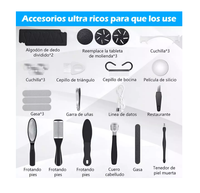 Foto 3 pulgar | Removedor De Callos Eléctrico Para Pies Máquinas Exfoliador Wünd