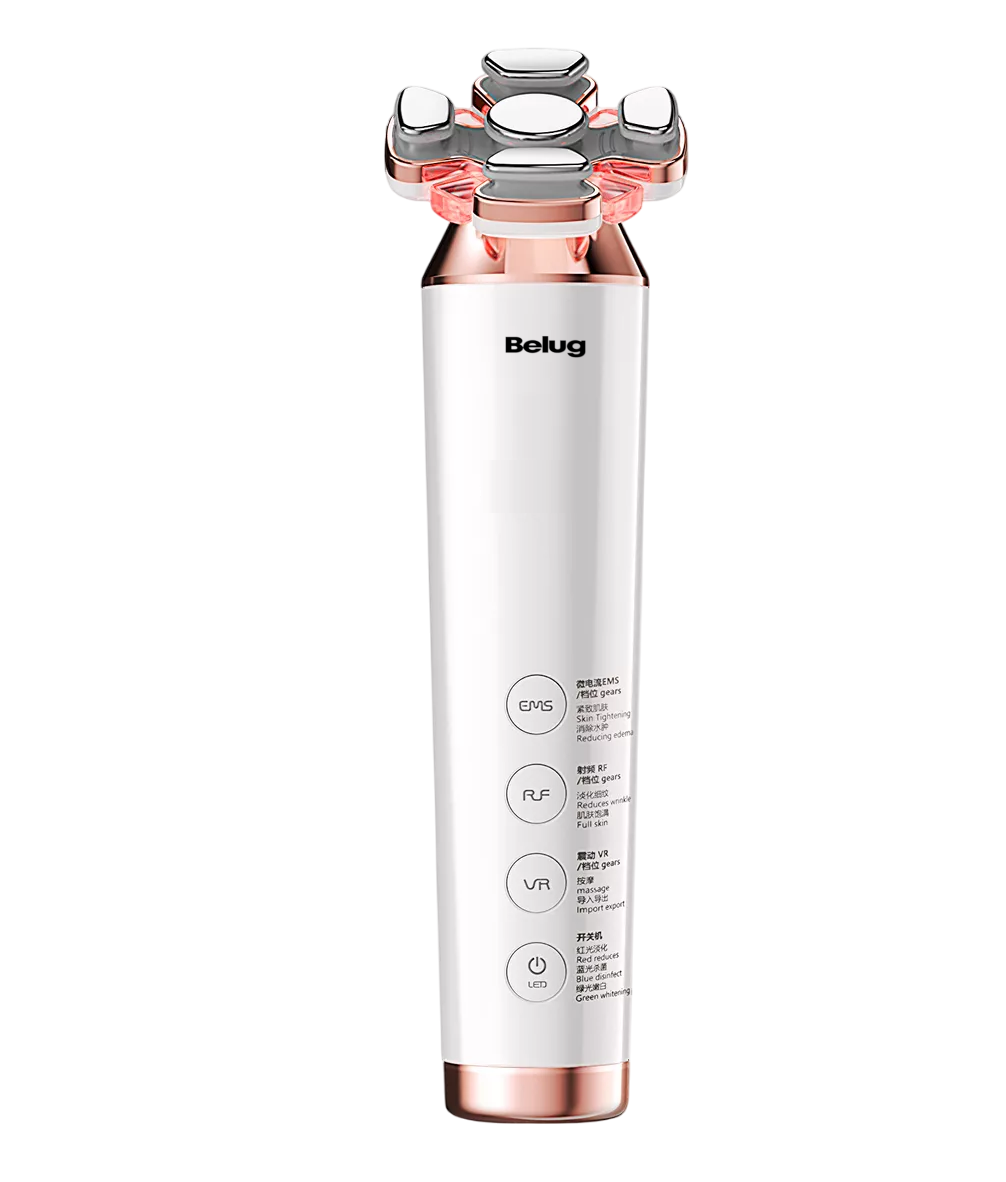 Masajeador Radiofrecuencia Facial Electroporadores Ems/rf, Belug Blanco
