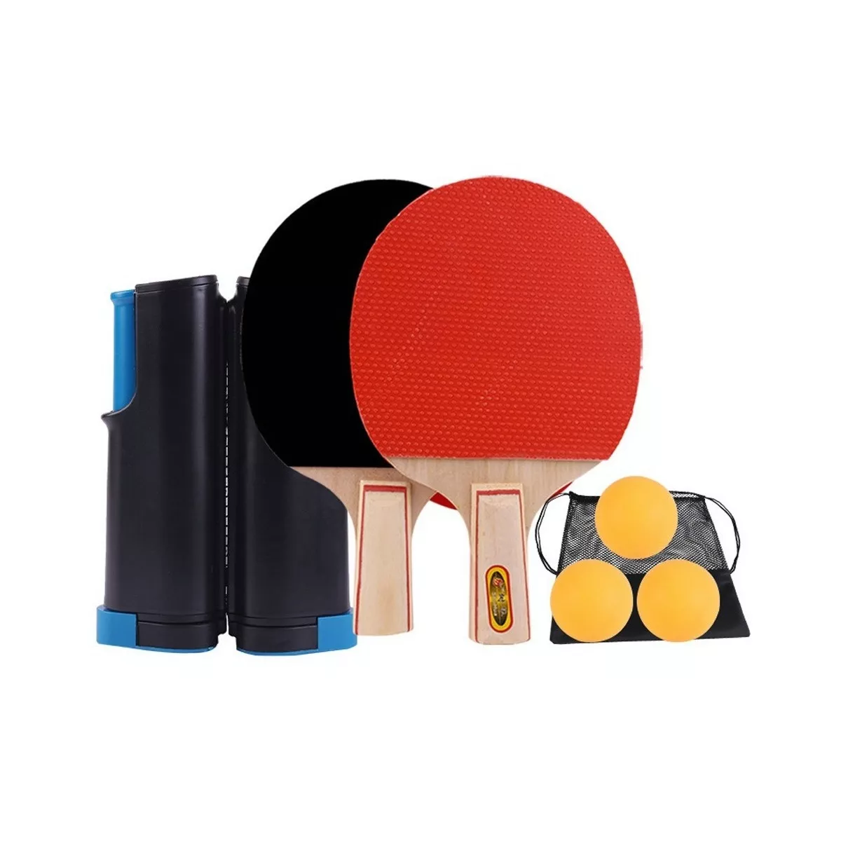 Juego de Ping Pong Portátil con Red Retráctil 2 Raquetas Eo Safe Imports Esi-5681 Multicolor