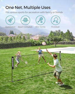 Foto 2 | Red De Bádminton Y Voleibol Songmics Msyq400h De 4 M Con Bastones