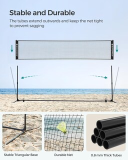 Foto 6 | Red De Bádminton Y Voleibol Songmics Msyq400h De 4 M Con Bastones