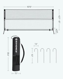 Foto 7 | Red De Bádminton Y Voleibol Songmics Msyq400h De 4 M Con Bastones