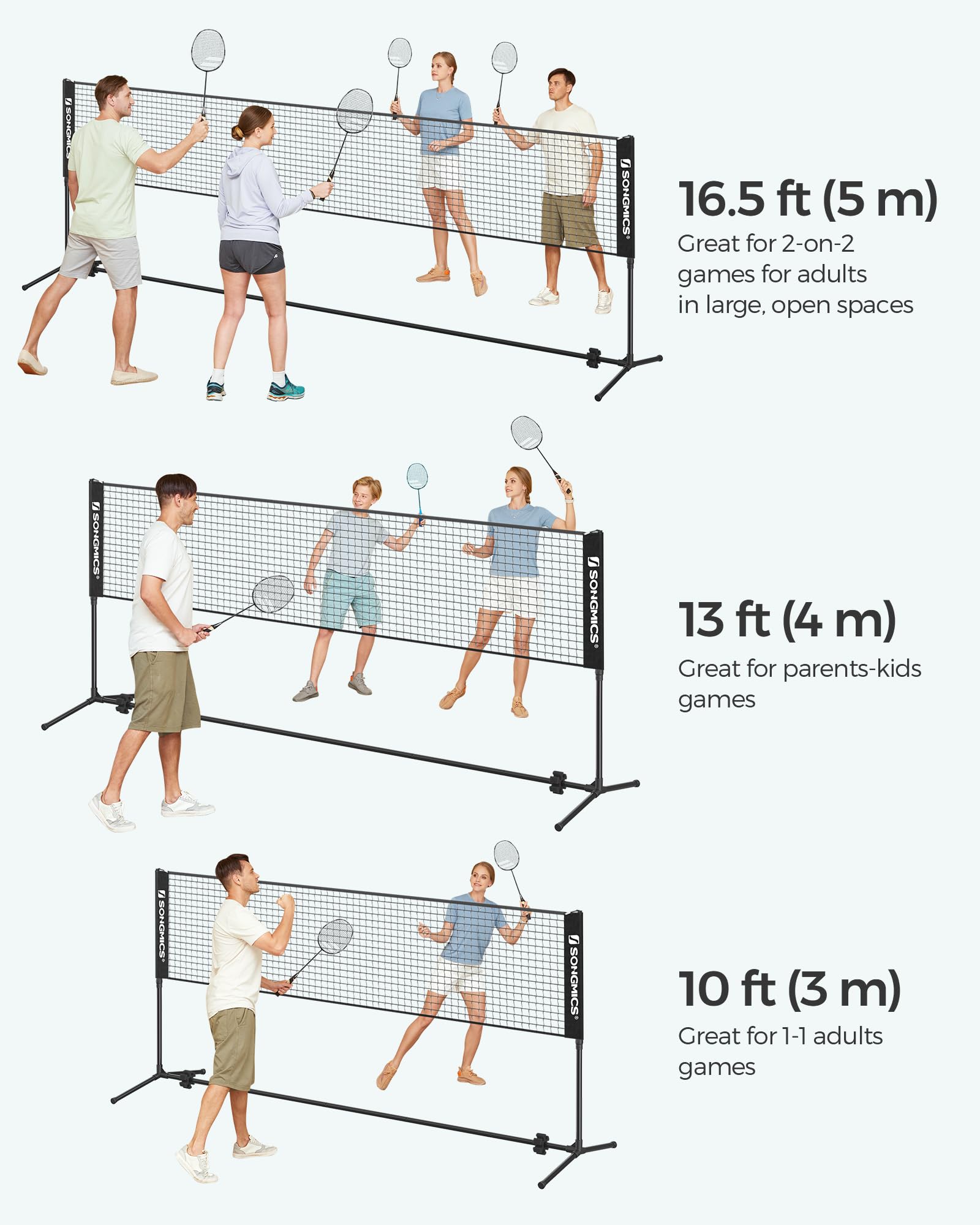 Foto 9 pulgar | Red De Bádminton Y Voleibol Songmics Msyq400h De 4 M Con Bastones