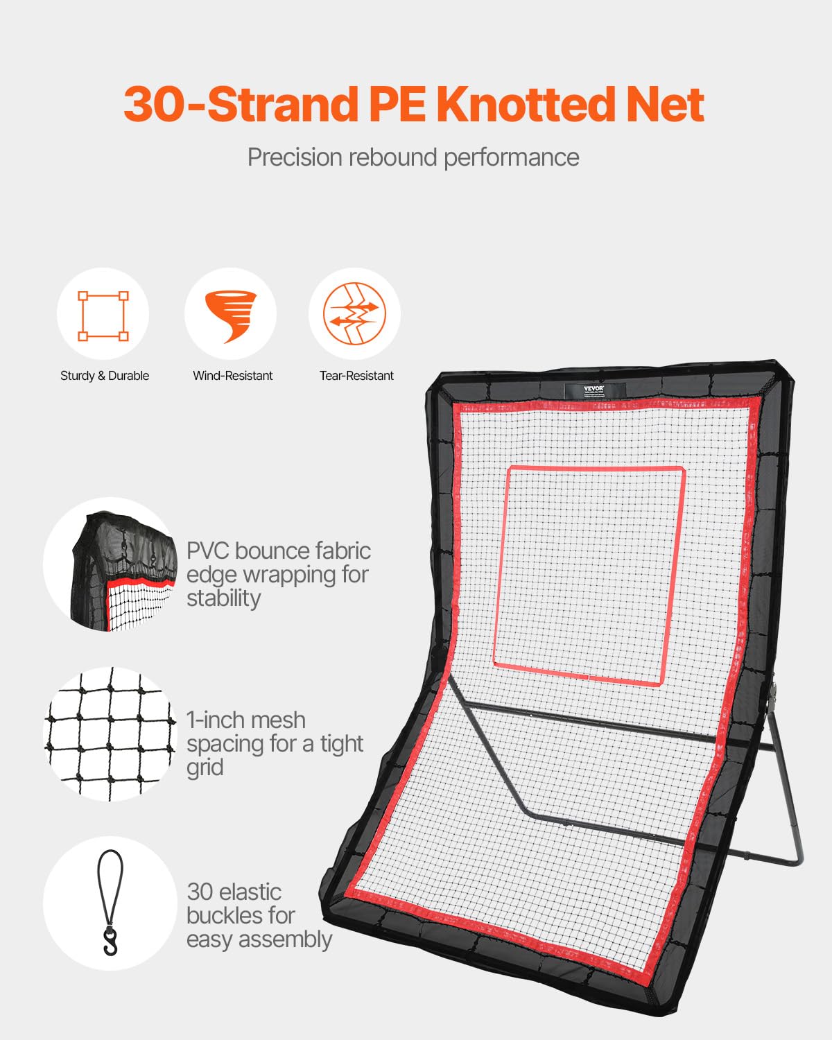 Foto 5 pulgar | Reboteador De Lacrosse Vevor, Resistente, 5 X 7 Pies Con Target Net - Venta Internacional.