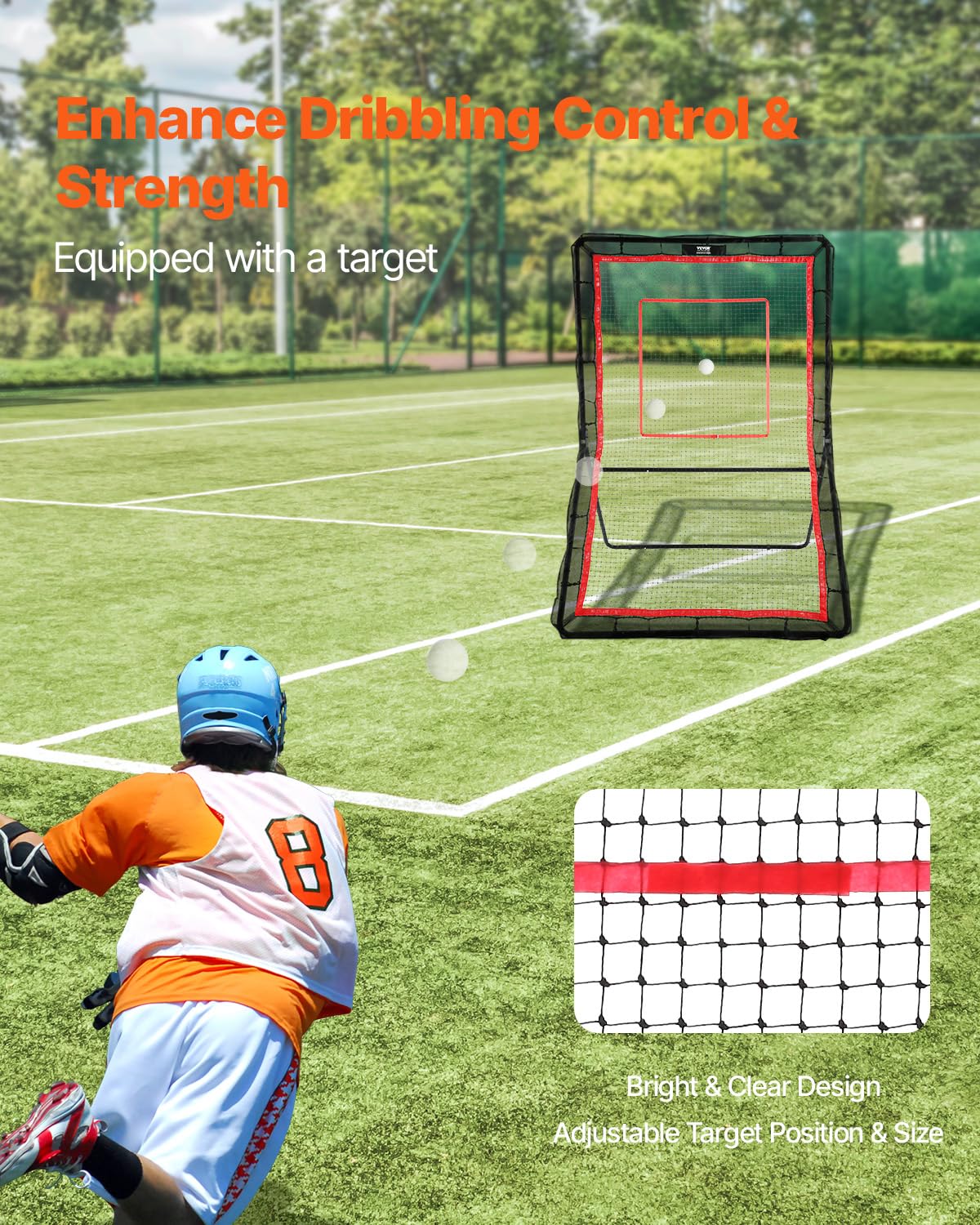 Foto 6 pulgar | Reboteador De Lacrosse Vevor, Resistente, 5 X 7 Pies Con Target Net - Venta Internacional.